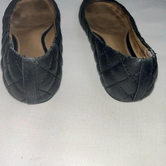 Tory Burch black quilted leather Benton ballet flats - Picture 11 of 15